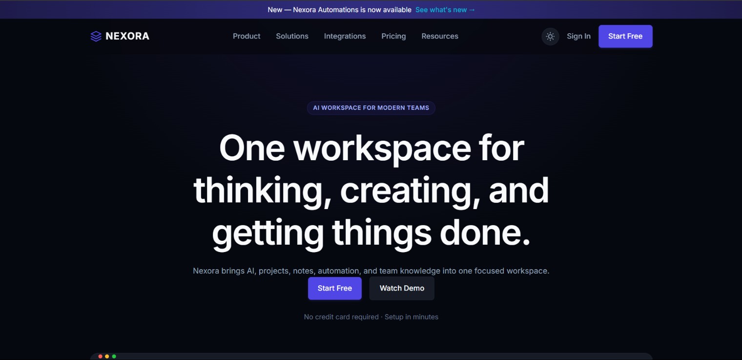 Nexora — AI Productivity SaaS